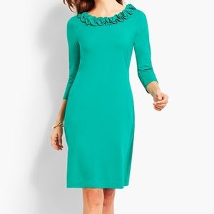 Talbots Ruffle Jersey Shift Dress